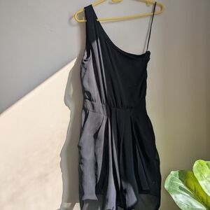 Mango Black One Shoulder Dress